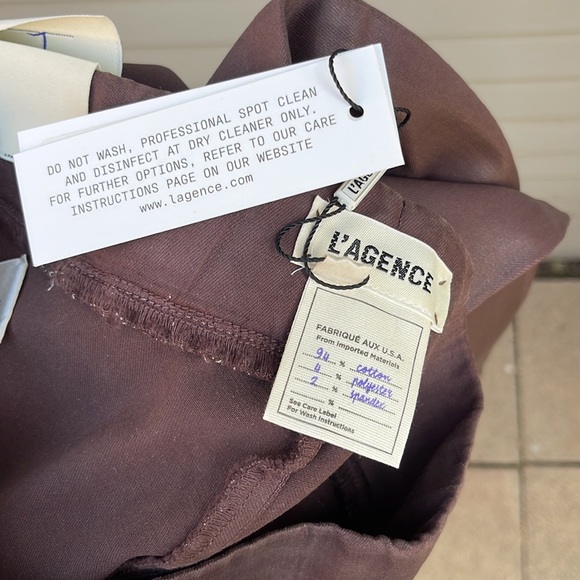 L'AGENCE Rochelle Coated Jeans- Mahogany Coated super skinny pull-on large NWT - Picture 7 of 7